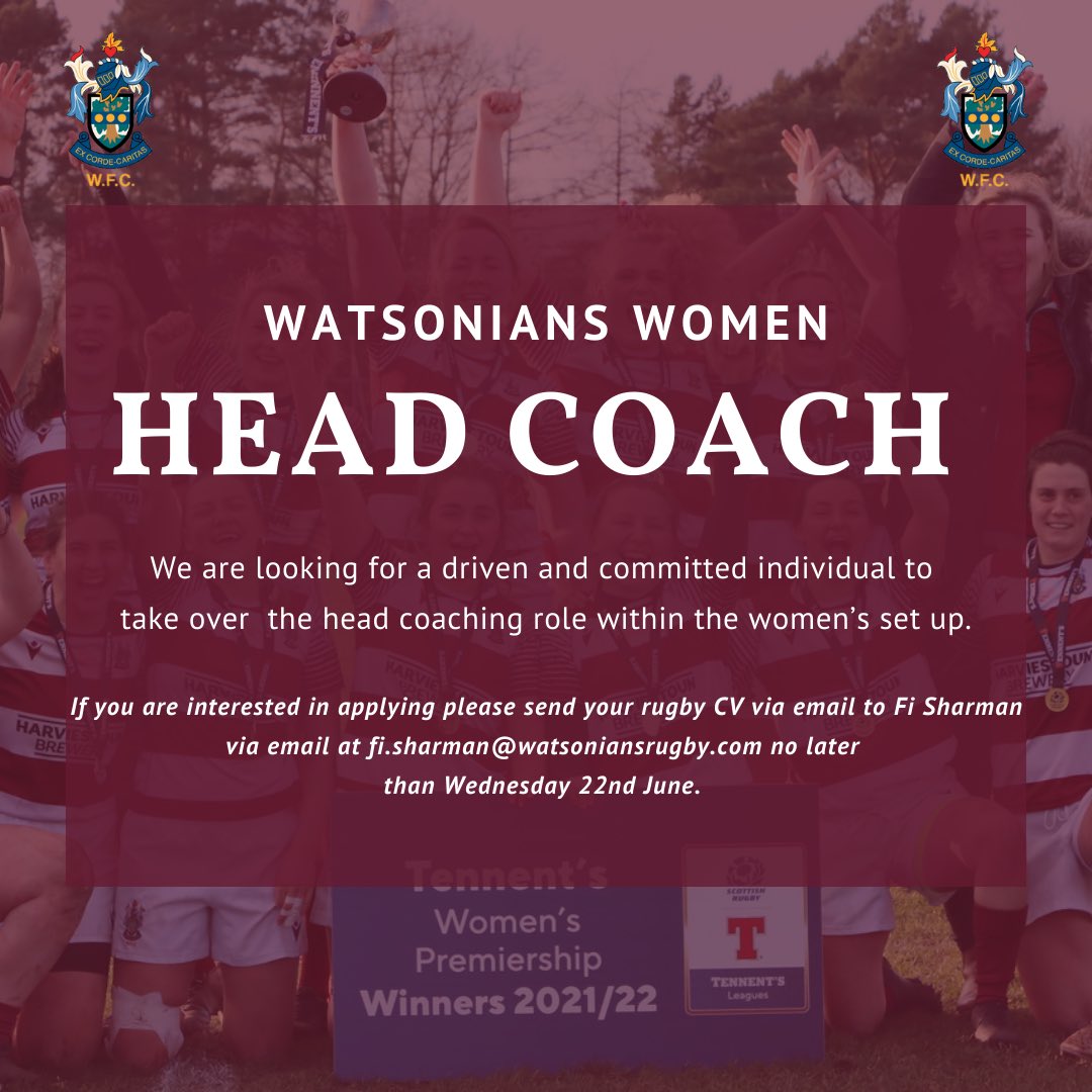 HEAD COACH VACANCY, read more about it here: watsoniansrugby.com/news/vacancy-w…