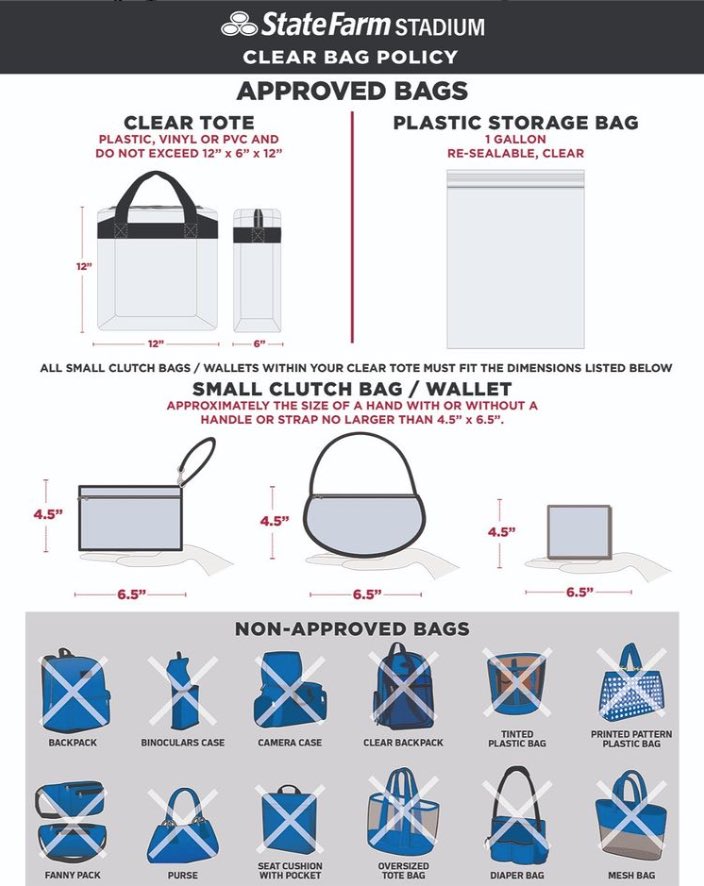 #ICYMI Please read about @StateFarmStdm Clear Bag Policy below. 📍@Fiesta_Bowl Section 7 Presented by @BHHSLegacy 🗓 June 16-19 #Section7 | #TheFutureAwaits
