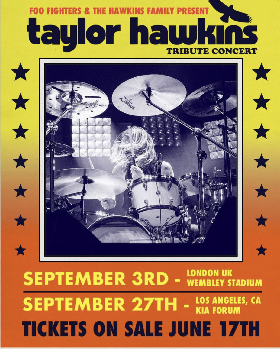 Clearly paying homage to Taylor Hawkins who was a great rock ‘n’ roll fan And an even greater musician. May he rock in peace.
A rock ‘n’ roll memorial in London and LA will be held..
⭐️⭐️⭐️⭐️⭐️⭐️⭐️⭐️⭐️⭐️