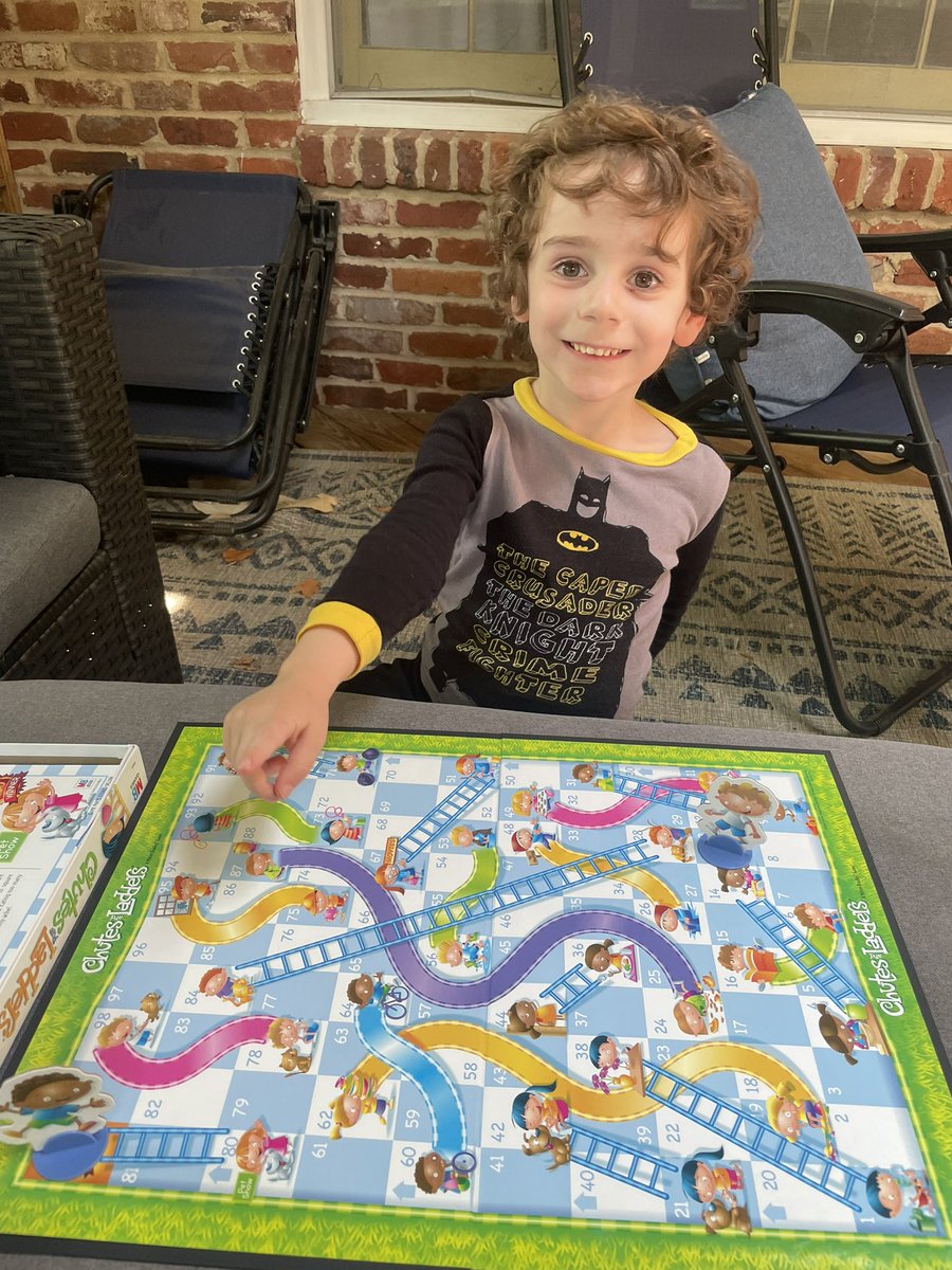 JeffMessman's tweet photo. Someone smoked his old man in his first ever game of Chutes and Ladders @Hasbro #chutesandladders #hasbro #miltonbradley #TraceMess https://t.co/olUHxZipeG