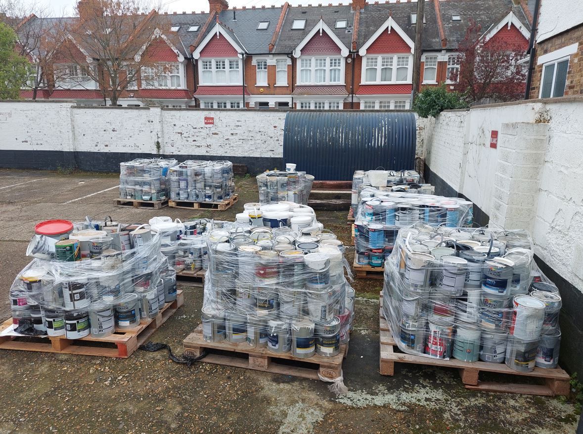 BagnallsGroup's tweet photo. Another batch of paint is ready to go to @Paint360UK from our London branch!
Our London branch has been continuing our recycling push, helping to reduce waste paint on our projects & close the recycling loop.
#Recycle #Recycling #PaintRecycling #Paint360 #PaintingaGreenerFuture https://t.co/ciPgc4nWCJ