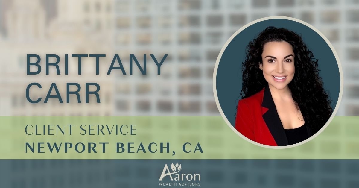 AaronWealth's tweet photo. We’re excited to welcome Brittany Carr to Aaron Wealth Advisors! Brittany will be expanding our presence at our Newport Beach, CA office and will be working directly with our clients as a Client Service Associate. You can read more about Brittany here: https://t.co/uETQ646Rdt https://t.co/GkKepcPIRi