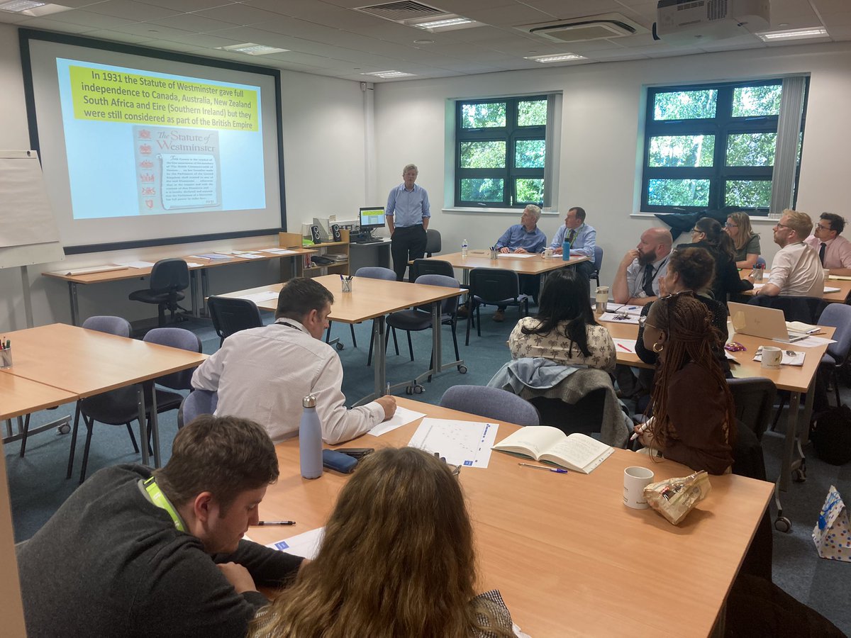 MrBartlettHist's tweet photo. Great end to 2021-22 programme with @histassoc Teacher Fellow Andrew Wrenn presenting to #LeicesterHistoryNetwork @LeLTSH on the challenges of teaching the British Empire. Much to take away from this #ProfessionalLearning for @leicesterscitt trainees &amp; experienced teachers alike. https://t.co/TVRP5gbMQA