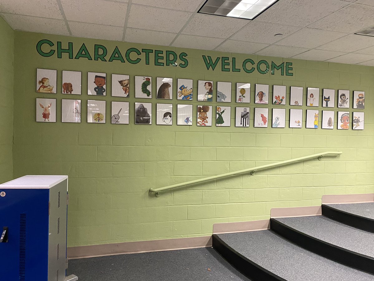 Slowly coming along! 

Shout out to @thebookwrangler for the idea. #elementarylibrary #characterswelcome #librarydecor