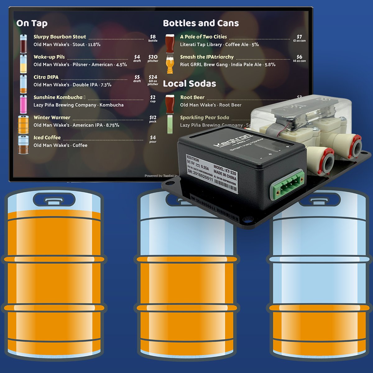 NEW! Taplist.io now integrates with Kegtron Pro devices! Show automatic keg levels on your beer menu. Visit the dashboard today to get started: buff.ly/3H6DiAp
