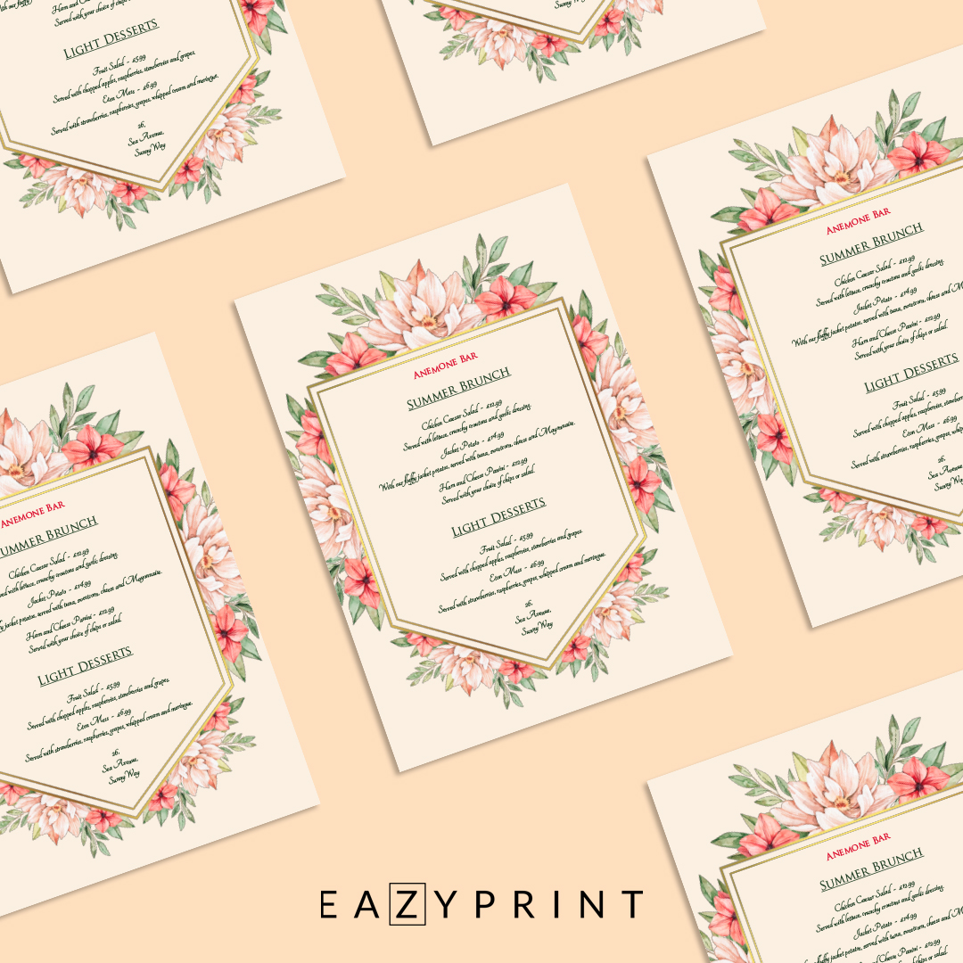 Out with the old....

Freshen up your menu this summer with the help of our creative design team! 

We offer a wide range of finishes and embellishments to help make an impression on your customers! 

Talk to us today about how we can help you!

📧info@eazyprint.co.uk