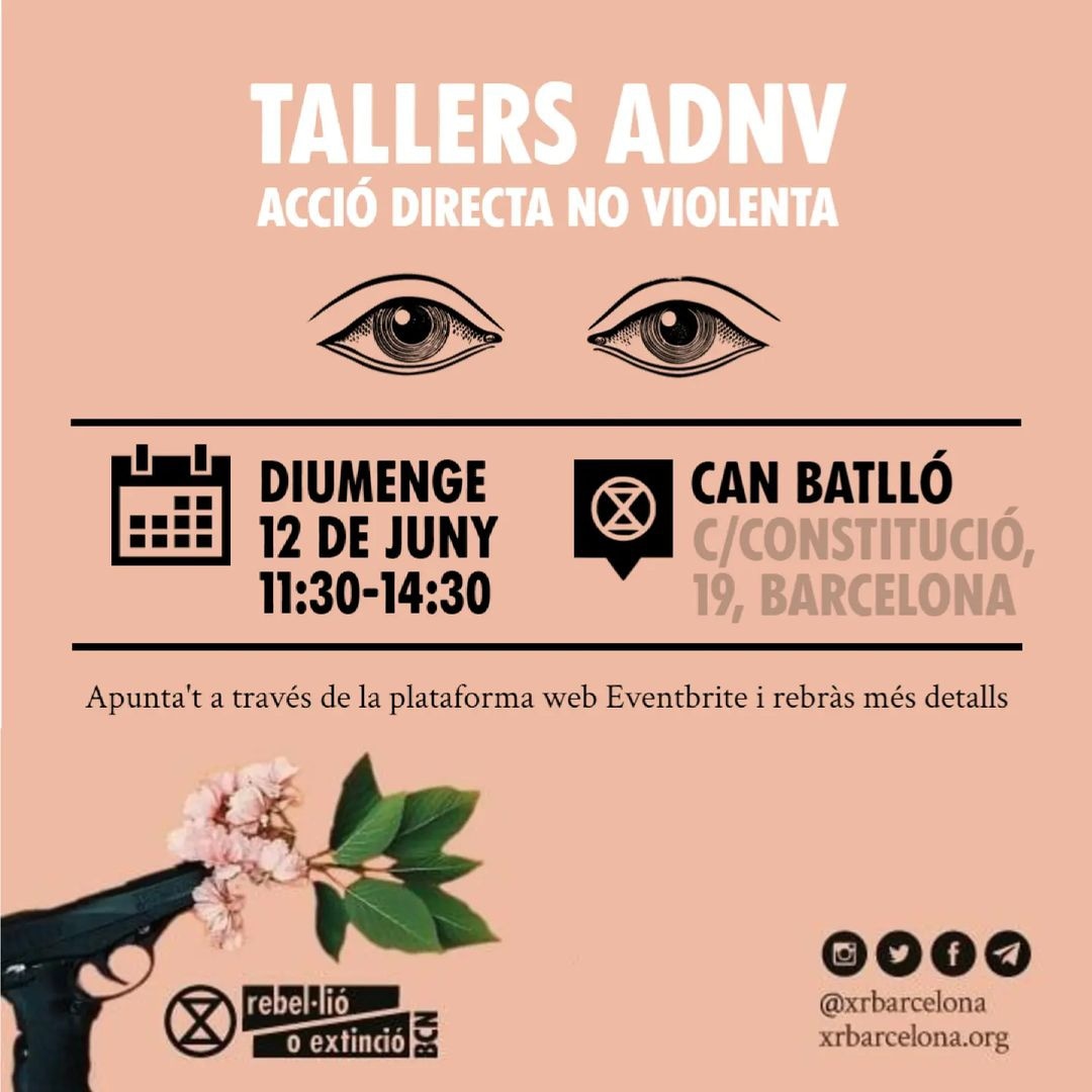 2020thewalk's tweet photo. El domingo impartiremos este taller de Acción Directa No Violenta con Rebel·lió o Extinció @XRBarcelona y reflexionaremos sobre la desobediencia civil ante la crisis climática, ecológica y civilizatoria.

#adnv #emergenciaclimatica #2020thewalk #xrbarcelona #extinctionrebellion https://t.co/T2ysj8vKMJ
