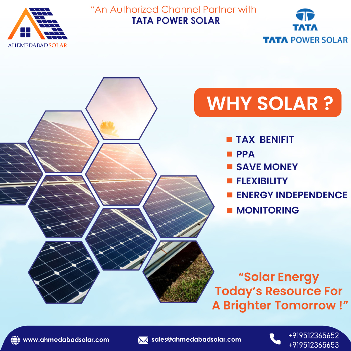 Why Go Solar?

'SolarEnergy Today's Resource For A Brighter Tommorrow'

Get a FREE Quote👉 ahmedabadsolar.com/contact-us/

#solar #solarsystem #Switchtosolar #SolarPower #RenewableEnergy #SolarEnergy #BestSolarCompany #solarindia #Tata #SolarInstaller #SolarinAhmedabad #Ahmedabad #India