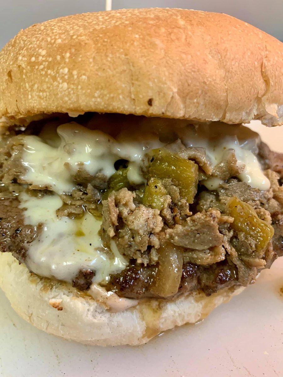 Hubcap_Grill's tweet image. The one☝🏻n only, our signature legendary Hubcap Philly Cheesesteak Burger 🍔 #comegetyousome #carnivorelife