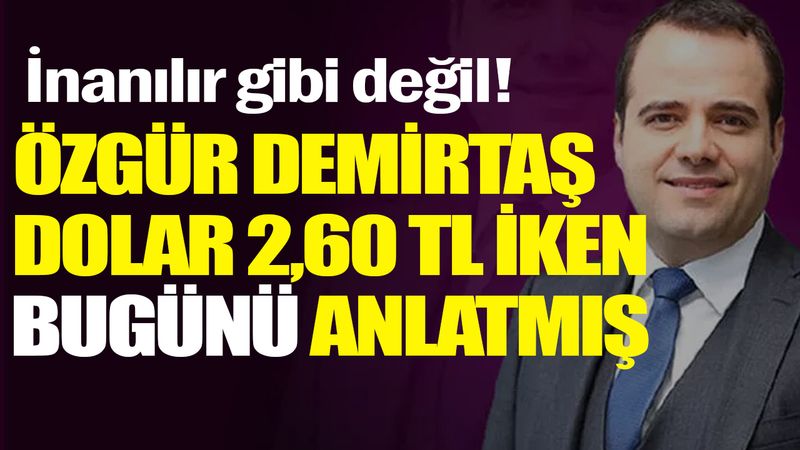 İnanılır gibi değil! Bu görüntüler yeniden gündem oldu... Ekonomist Özgür Demirtaş, henüz Dolar 2,60 TL iken adeta bugün yaşadıklarımızı anlatmış. --VİDEO HABER--
milligazete.com.tr/haber/11071963…