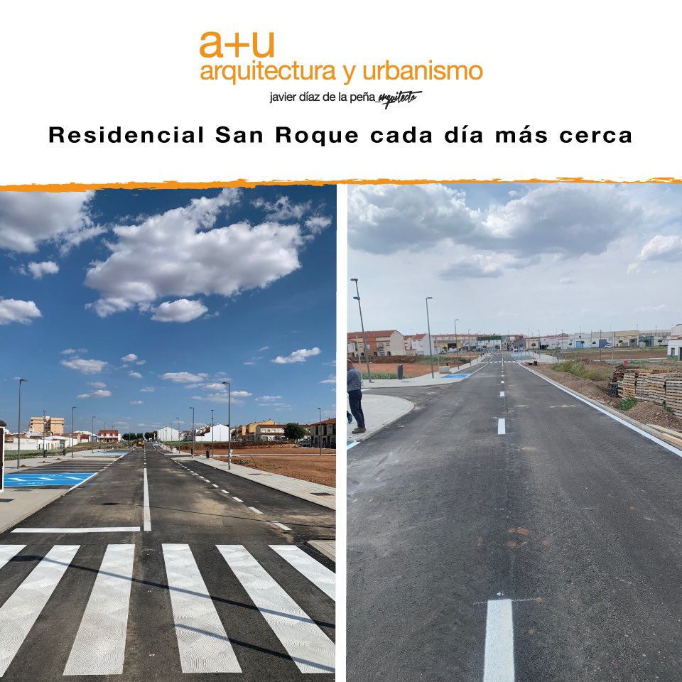 ✍🏻 EL FUTURO RESIDENCIAL SAN ROQUE, MÁS CERCA 

✔️El residencial San Roque de nueva creación en Almendralejo entra en su fase final con el asfalto y repintado de calles 

Hoy compartimos imagen de nuestros compañeros <a href="/au_arquitectura/">a+u_arquitecturayurb</a> que forman parte del desarrollo del proyecto