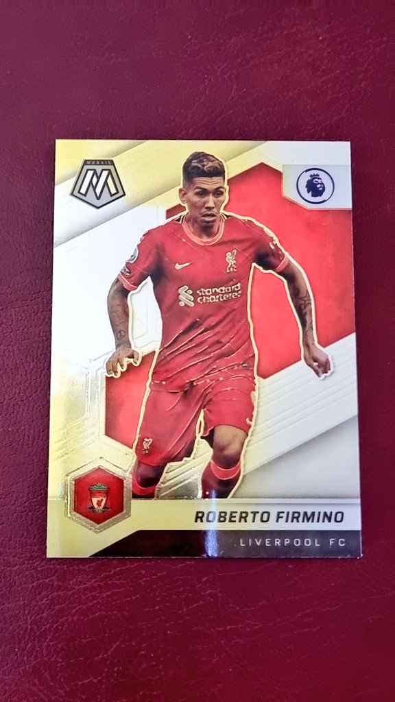 GBTCards's tweet photo. I've just opened 3 boxes of Panini Mosaic premier league 21/22. I didn't do too badly, but I got this odd looking Firmino base card. Has anyone had something similar? The VVD card is to show the normal colour @OfficialPanini @GamerBoyWii @SolveCollect #tradingcards #football https://t.co/1mykkB3EW4