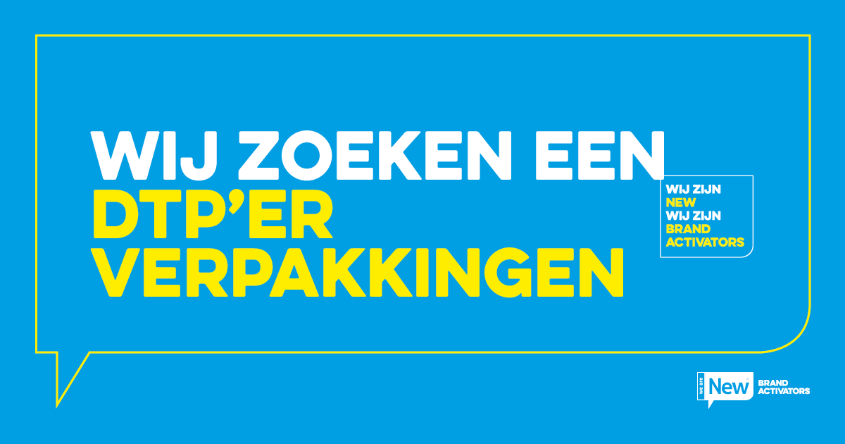 We zijn op zoek naar een getalenteerde dtp'er die gespecialiseerd is in #verpakkingen. Heb jij een uitstekend gevoel voor vorm, kleur en typografie? Check dan snel de #vacature via wearenew.nl/over-ons/vacat… en #solliciteer direct. 

#packagingdesign #dtp #jobalert #wearenew #veghel