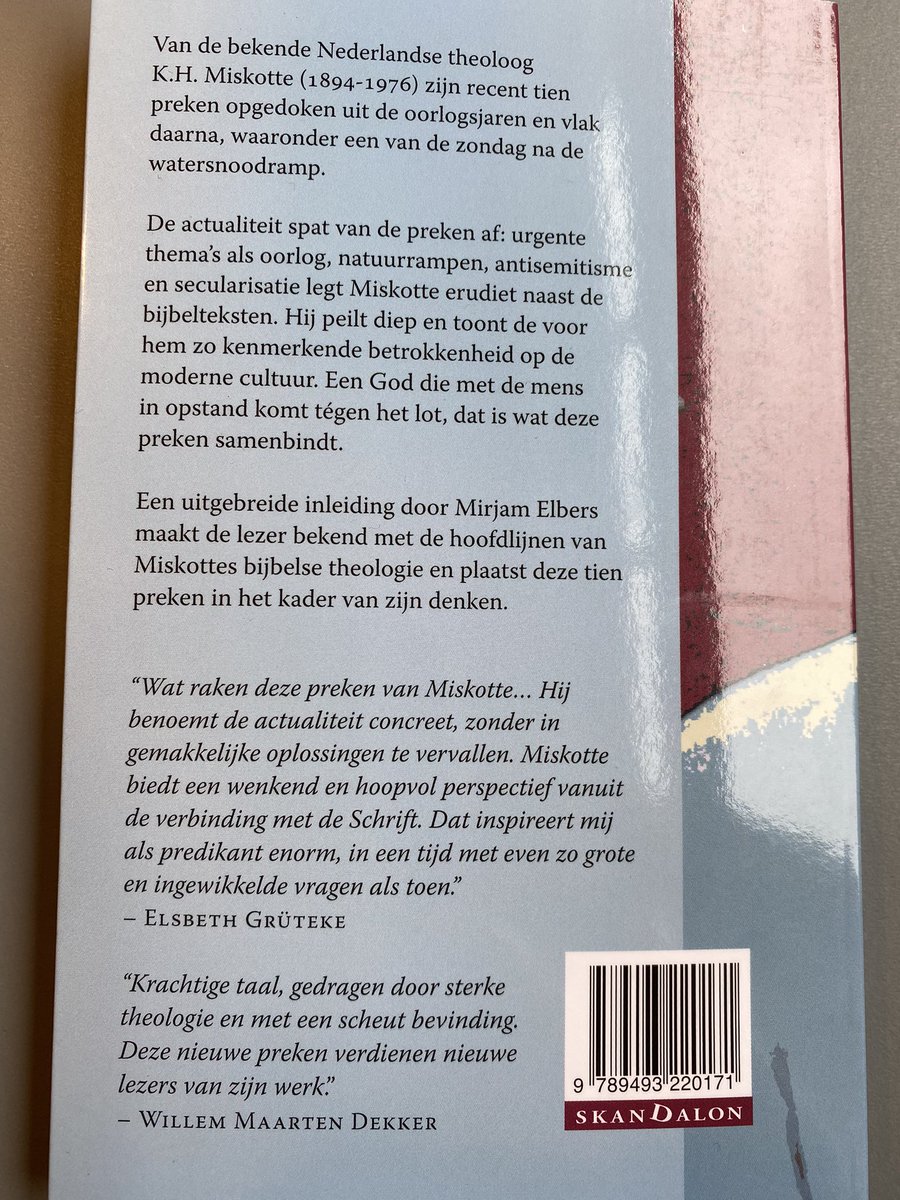 En dit boekje met tien nieuw ontdekte preken van Miskotte is zeer de moeite waard, ik mocht ze alvast lezen. @UitgSkandalon