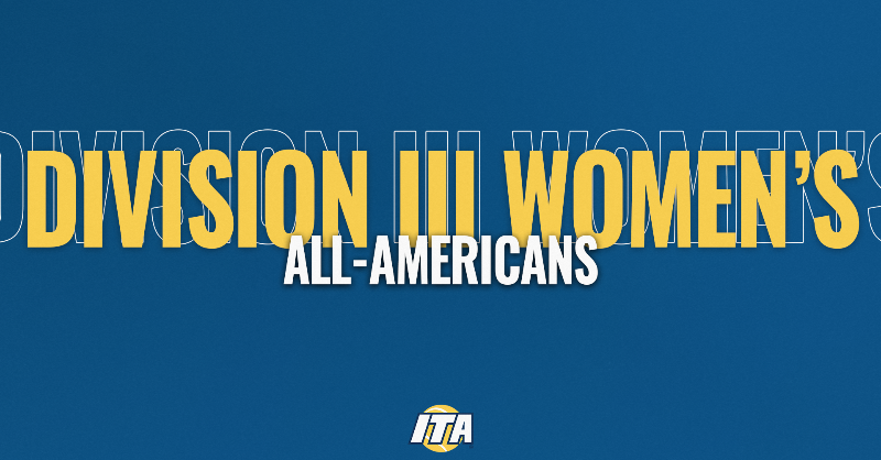 ITA_Tennis's tweet photo. All-Americans 🏆

Check out the complete list of Division III Women's players who have earned ITA Singles &amp; Doubles All-American status for their play this season!

#WeAreCollegeTennis | #ITAAwards