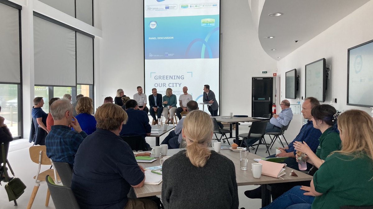 Thanks to our panellists at today’s #HBW2022 Greening the City event
@LeePitcher9 of <a href="/LivingWithH2O/">Living with Water</a> Chris Digman of <a href="/Stantec/">Stantec</a>, Kate &amp; Dan of <a href="/susdrainable/">Susdrainable</a> and James of <a href="/vubaresin/">Vuba Resin Products</a> joined <a href="/floodinnovation/">Flood Innovation Centre</a>’s Pip Betts to discuss benefits and challenges re sustainable drainage