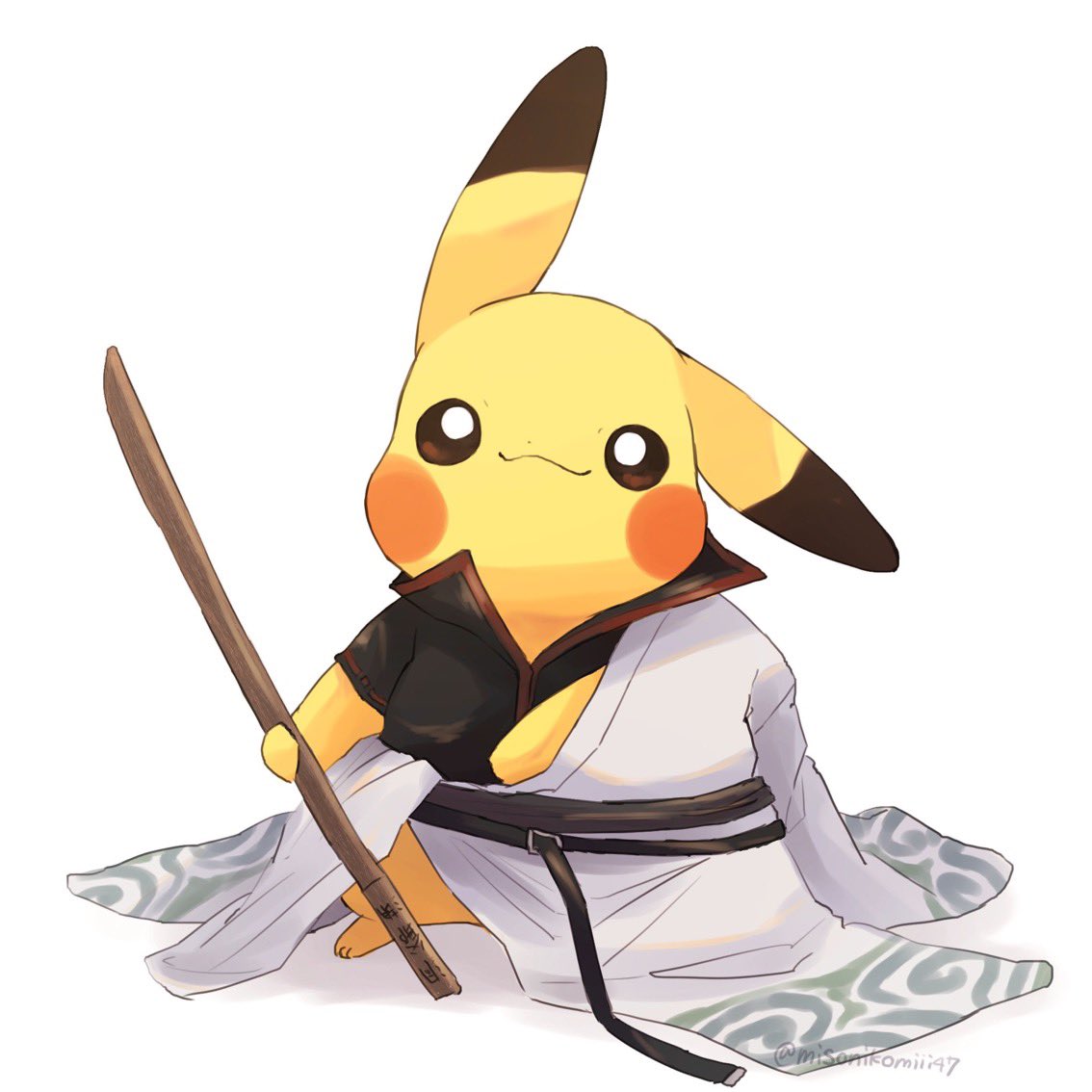 pikachu pokemon (creature) holding white background simple background no humans closed mouth holding pokemon  illustration images