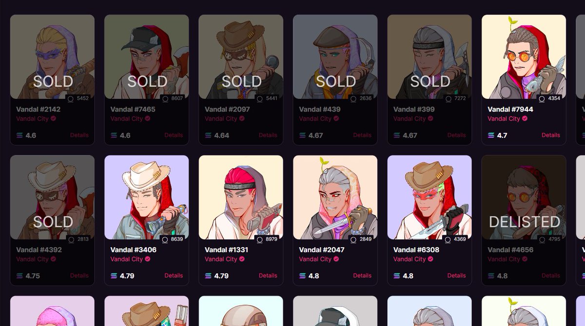 56% staked and below 1K listed! Floors are being swept rn 🙌 Don't fade <a href="/VandalCityCorp/">VNDLS</a> 🫡 #VandalRecruit