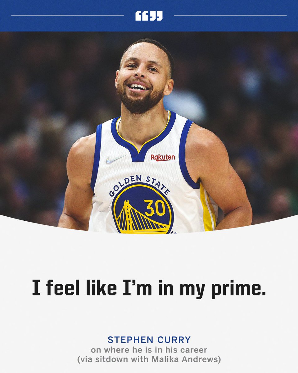 Steph's 34 years old and says he feels like he's at his apex 📈 

(via <a href="/malika_andrews/">Malika Andrews</a>)