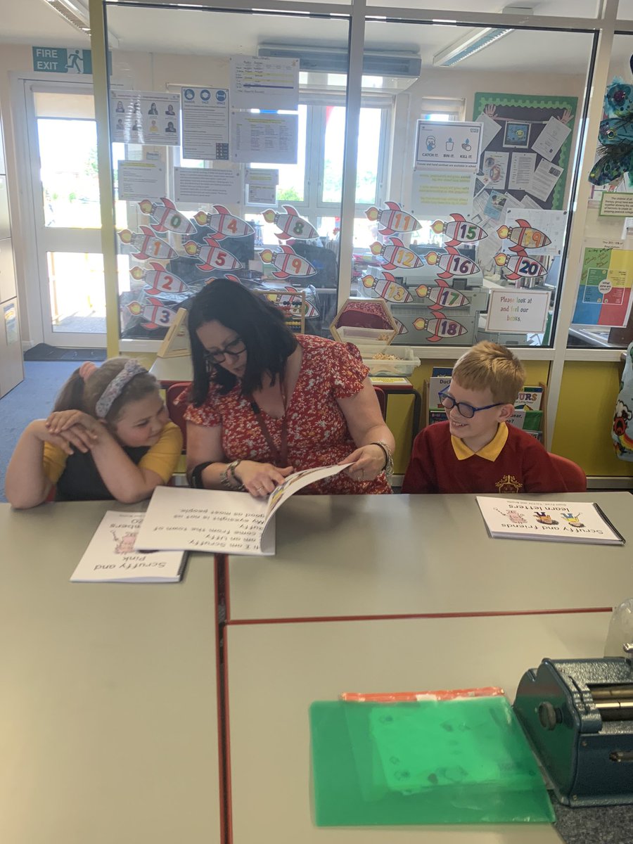 KateCollings7's tweet photo. Tactile reading with three of our VI provision pupils today. We are reading a book called Scruffy the Uffy written by a local family whose son has a visual impairment too. #scruffytheuffybooks #readingforeveryone https://t.co/x6ngVfdC5P