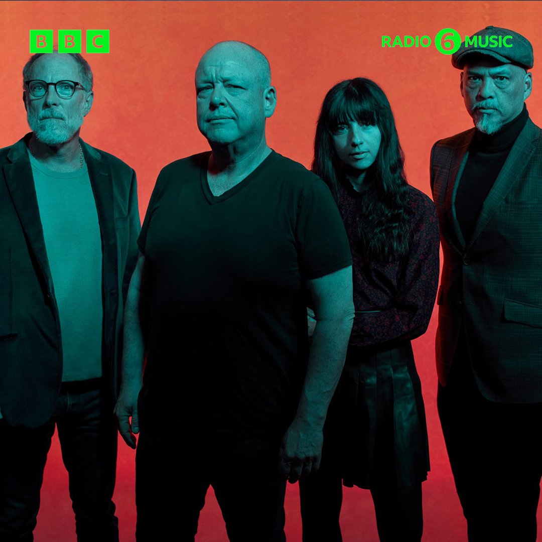 BBC6Music's tweet image. Brand new @PIXIES music incoming... 🚨

Tune in to Steve Lamacq's show this Wednesday for the first listen of 'There's A Moon On", the lead single from their upcoming album Doggerel.

📻 Steve Lamacq - Listen from 4pm
📱 Listen back on @bbcsounds
📸 Tom Oxley
