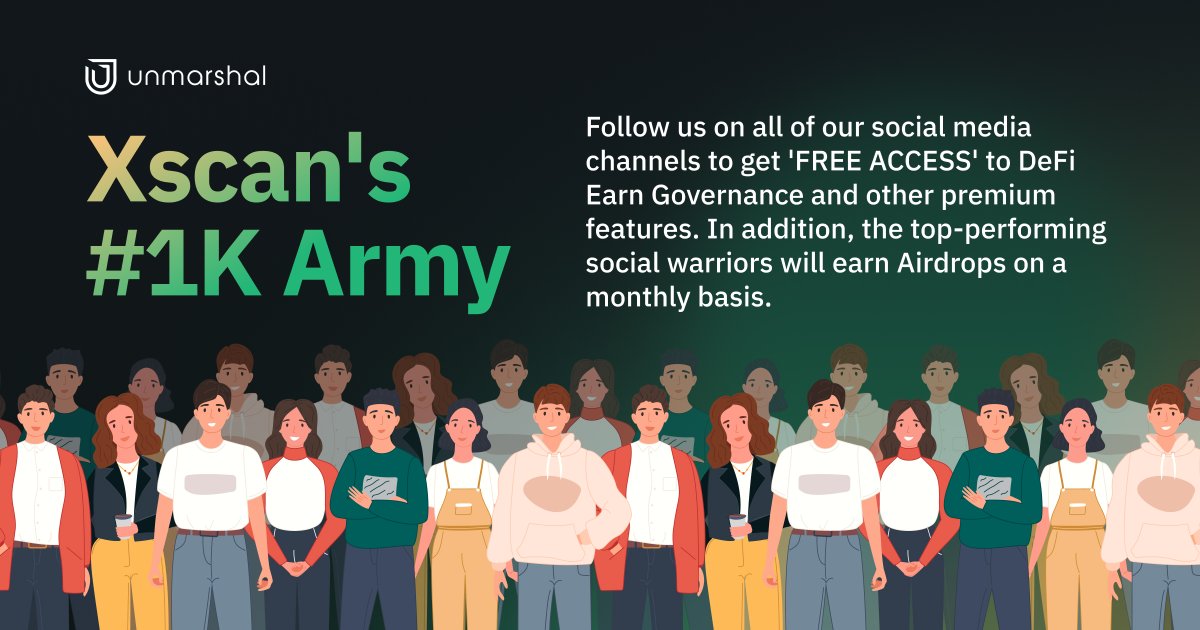 🪖Xscan’s #1karmy

🔥An empire is formed with an army &amp; time has come for Xscan.io to have one!

Follow the steps 👇👇forms.gle/tSmAgbmprpwBEX… to get #FREE lifetime access and monthly #Airdrops 

#airdropscrypto