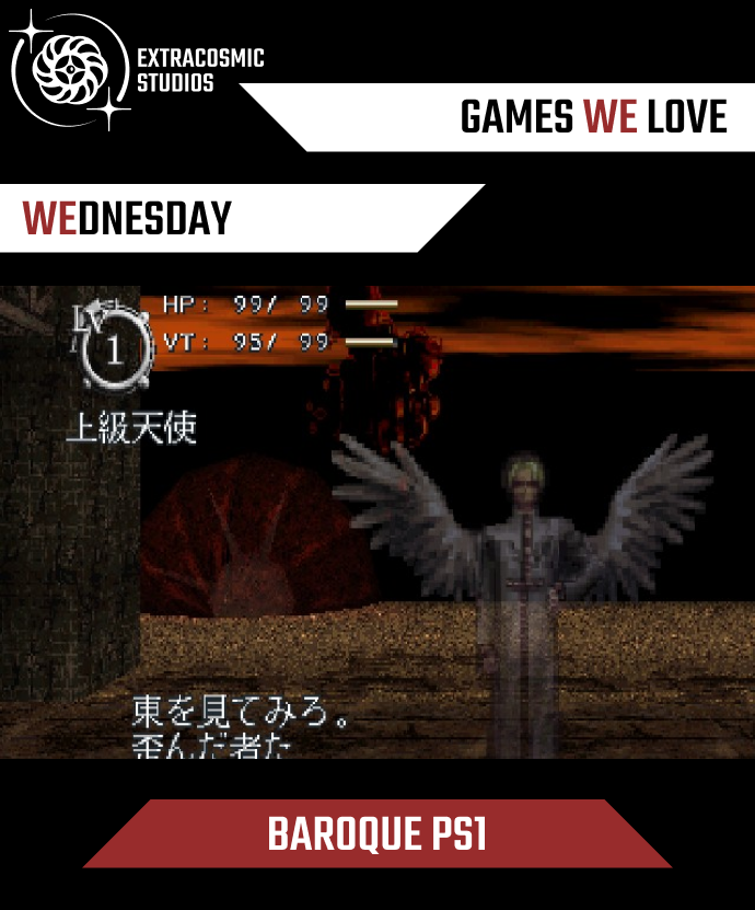 ExtracosmicS's tweet photo. #GamesWeLoveWednesday

Baroque #PS1 is set in a #surreal apocalyptic world where an angel's experiment causes the world's end.

The #NPC and monster design are stunning, combining 2D sprites for characters and a 3D environment, which will always look out of this world.

#gaming https://t.co/55yxH5RJMS
