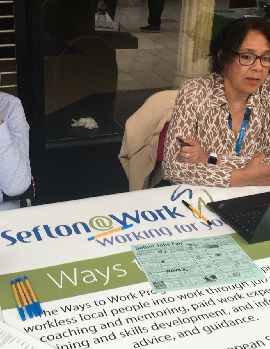LearnWorkSefton's tweet photo. One of our Sefton @ Work Employer Liaison Officers Maria talking with people at the jobs fair in Bootle Strand today. If you are looking for work and need help get in touch https://t.co/i9s62YSgb6 . #liverpool #sefton #liverpooljobs #seftonjobs #liverpooljobsfair #seftonjobsfair https://t.co/xV55ARpten