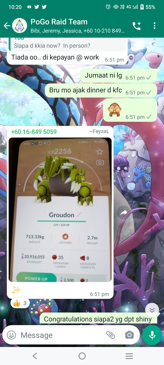 Dachril_L's tweet photo. Late post. Thanks to everyone who participated during dinner raid that I hosted.
#PokemonGO
#DinnerRaid
#pokemongosabah
#Pokemongokotakinabalu https://t.co/kRxM1WIiw6