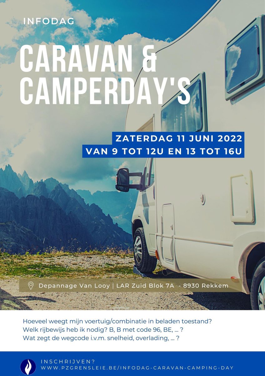 ☀️Binnenkort op reis met motorhome of caravan 🚙?
🤔Maar welke hoeveelheid aan lading/bagage kan je meenemen en hoe moet je deze lading/bagage vervoeren?
Wilt u een antwoord op deze vragen? 
👉Kom dan op zaterdag 11/6 langs in LAR Rekkem.
🖋Inschrijven bit.ly/3lZtLBy