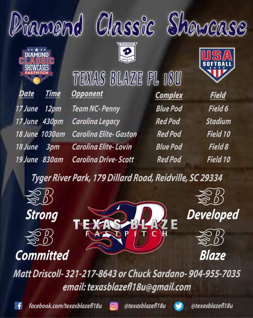Ashley Custin on Twitter "Texas Blaze is going up to South Carolina