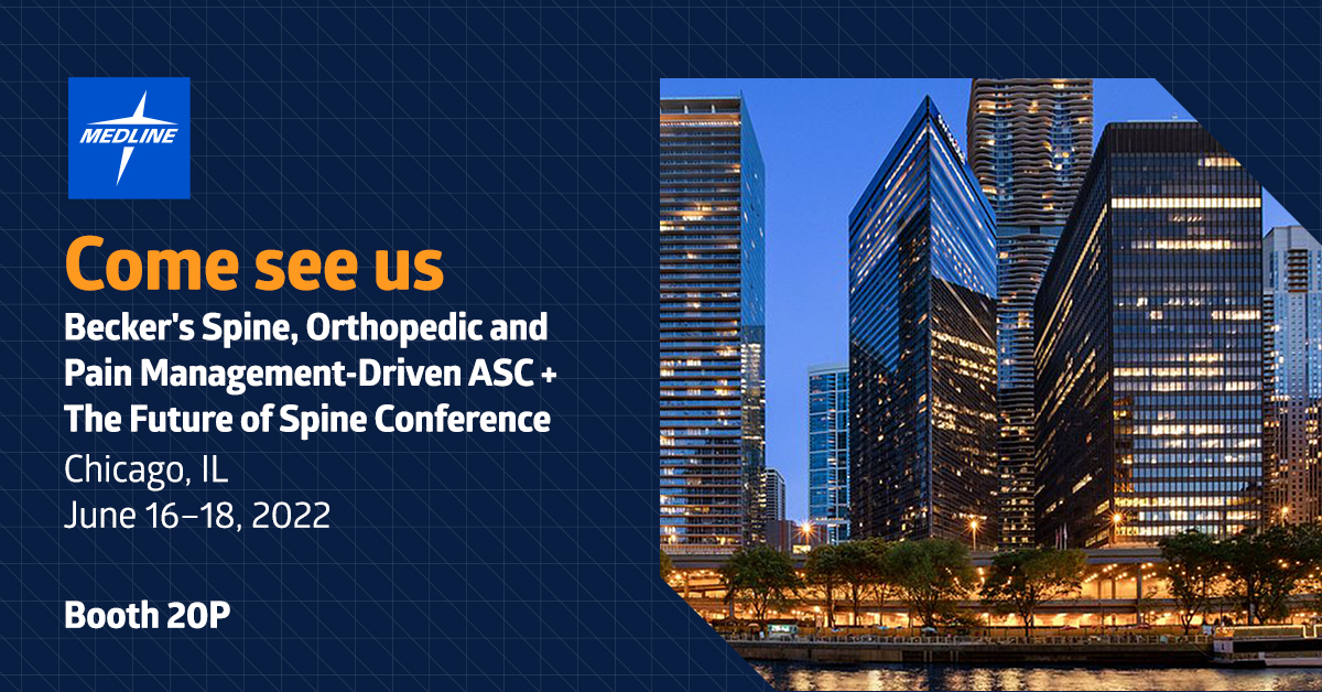 Medline's tweet photo. Our Ambulatory Surgery Center salesforce is excited to be in attendance at #Becker’s 19th Annual Spine, Orthopedic &amp; Pain Management – Driven ASC Conference this year! Partner with Medline to support your initiatives to transform your center. https://t.co/0JzB2xakeg