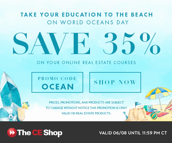 EquityUSA's tweet photo. Save 35% on all Exam Prep, Pre-Licensing, Post-Licensing, and Continuing Education today, Wednesday, June 8th by visiting, https://t.co/dliU60ftYs and use the promo code OCEAN to save 35% on your online real estate courses. https://t.co/NGwags5oi1