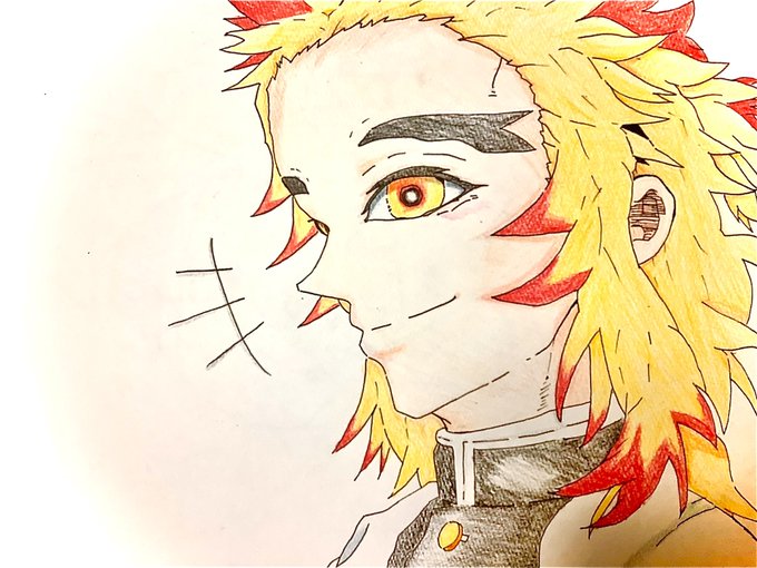 shuupi:シュウぴさんがTwitterに投稿した煉獄杏寿郎(鬼滅の刃)のイラスト。