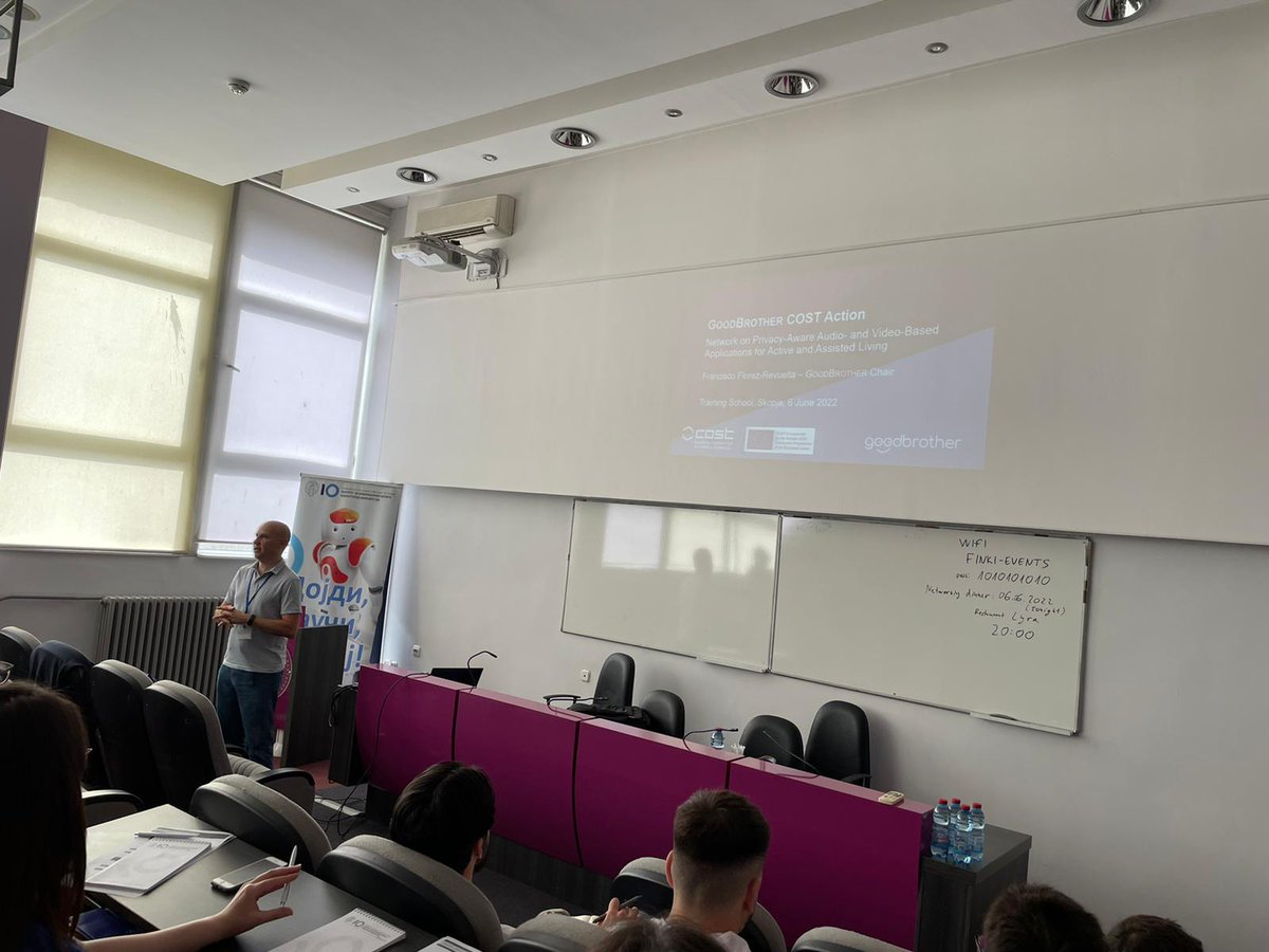 GoodBrotherCOST's tweet image. We are hosting this week our 1st Training School at @FINKIedu, Skopje. The participants are getting  training on different aspects related to the use of video- and audio-based #AAL technologies (#computervision #audioprocessing #privacy #dataprotection) 
@COSTprogramme