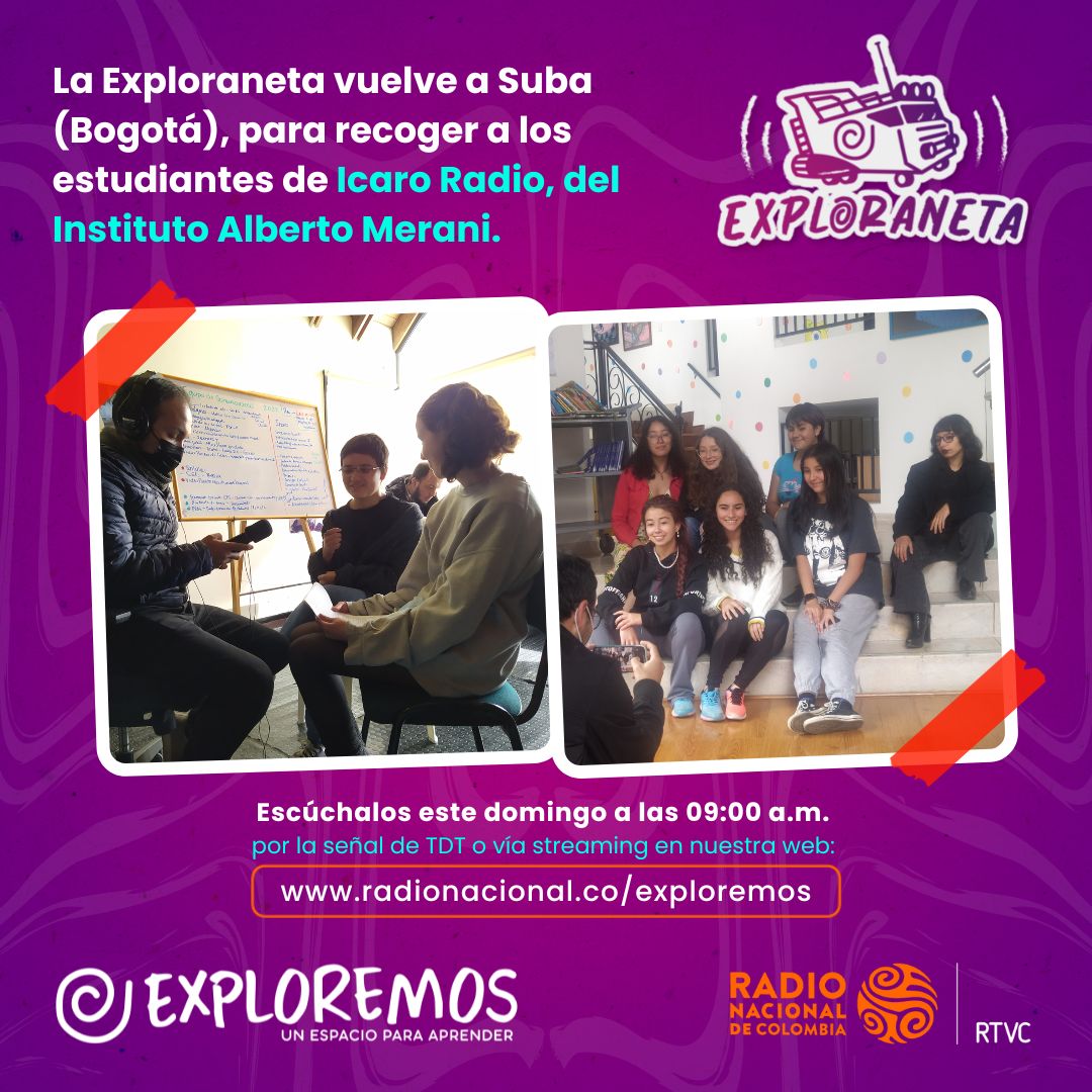 InstitutoMerani's tweet photo. 📌¡Comunidad Meranista! #ícaroRadio estará presente en la franja de la televisión educativa #Exploraneta 🚎 de RTVC Sistema de Medios Públicos #exploremosparaaprender

Este domingo desde las 9:00a.m. por vía streaming, nuestra franja de ÍCARO RADIO https://t.co/GTSopcEsDj https://t.co/NmdGjgziqy