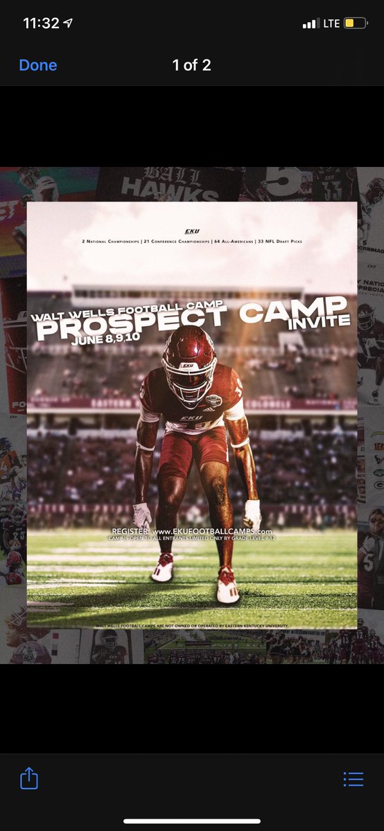 Exited to be attending the Walt wells prospect camp this coming Friday, can’t wait for another chance to showcase my skills and abilities. <a href="/Erik_Losey/">Erik Losey</a> <a href="/WaltWellsCamps/">Walt Wells Football Camps</a> <a href="/EKUWWells/">Walt Wells</a> <a href="/EKUFootball/">EKU Football</a>