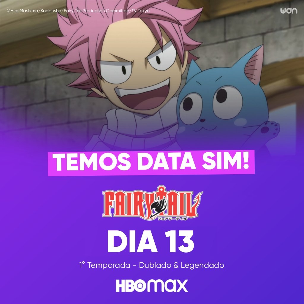 WDN - World Dubbing News on X: ✨ A 1ª temporada (48 eps) de Fairy Tail  chega com dublagem em português na HBO Max em 13 de Junho. A 2ª temporada  chegará