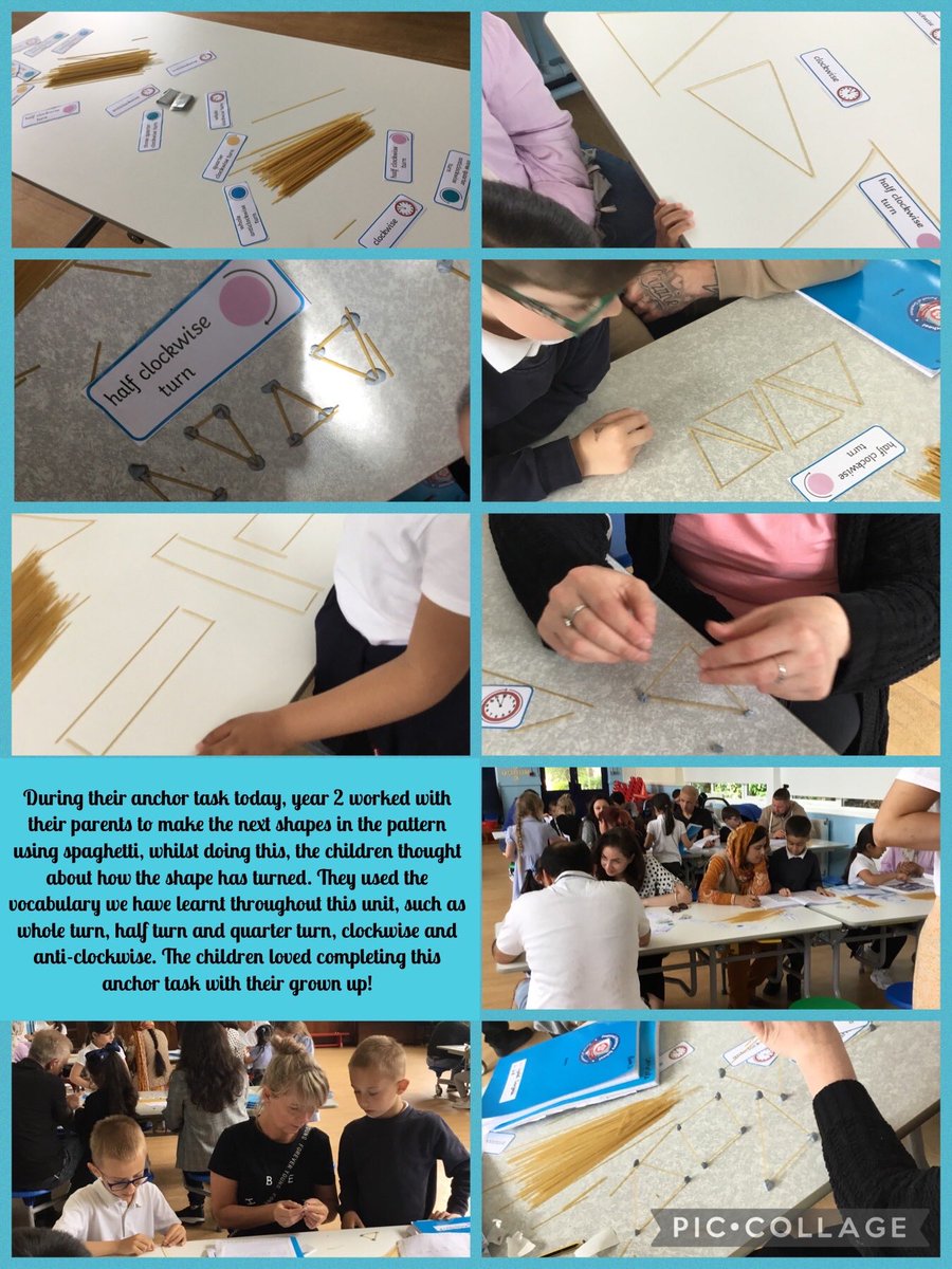 MissONeill2B's tweet photo. Year 2’s spotlight on learning was a success, the children were able to show case their learning in their maths books so far and complete an anchor task with their parents. We had lots of fun making shapes out of spaghetti 🍝 @paganelschool @MissSilk3 https://t.co/1rn3EpgOLB