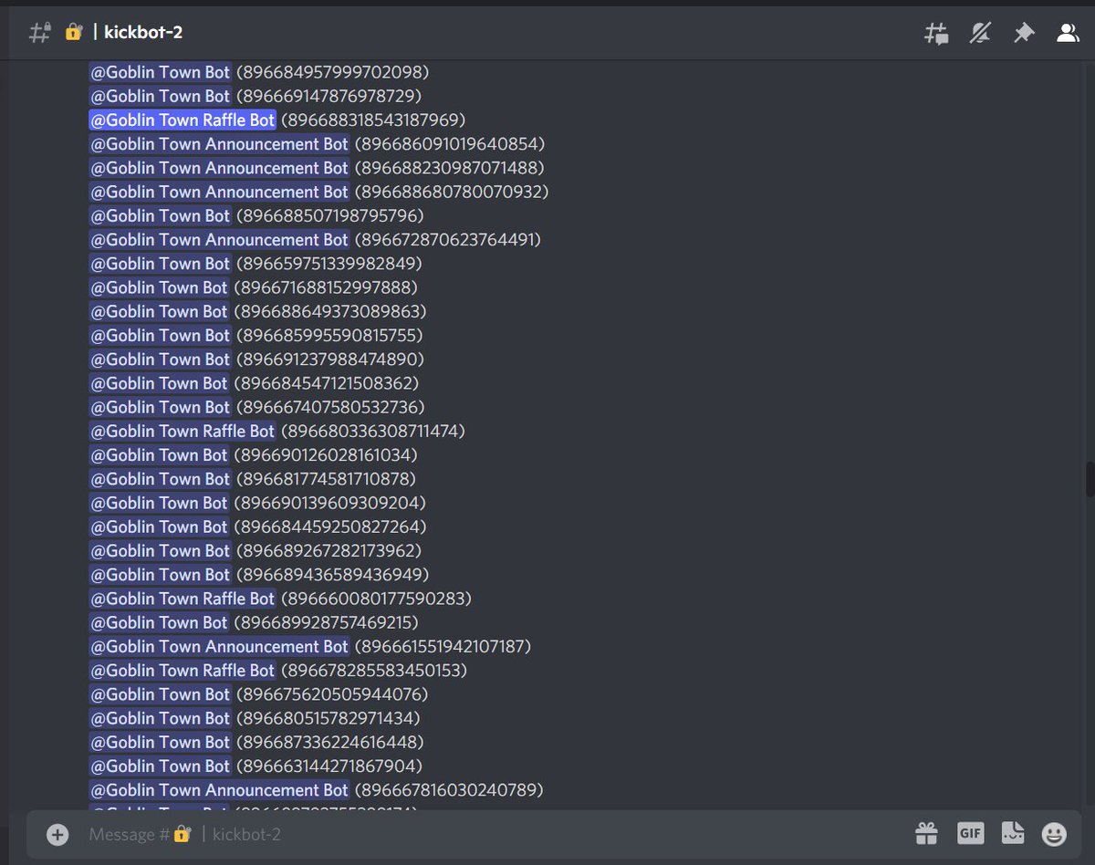 So what if <a href="/goblintownwtf/">goblintown.wtf</a> is not on discord. 

The goblin town scam bots are flooding other discord servers.

Spotted on one of the discord servers that we help protect.

#StaySafe