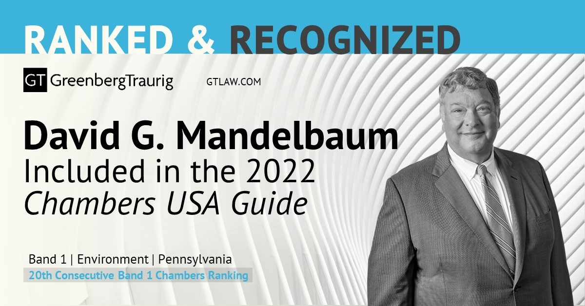mandelbaumd's tweet image. The editors generously put me in Band 1 for Pennsylvania environment in all 20 editions of #ChambersUSA; in 2022 also GT's #environmental practice on national, PA and other lists. lnkd.in/gVC_memu. Band 1 for more than half my career in practice. Grateful. #funwithdates