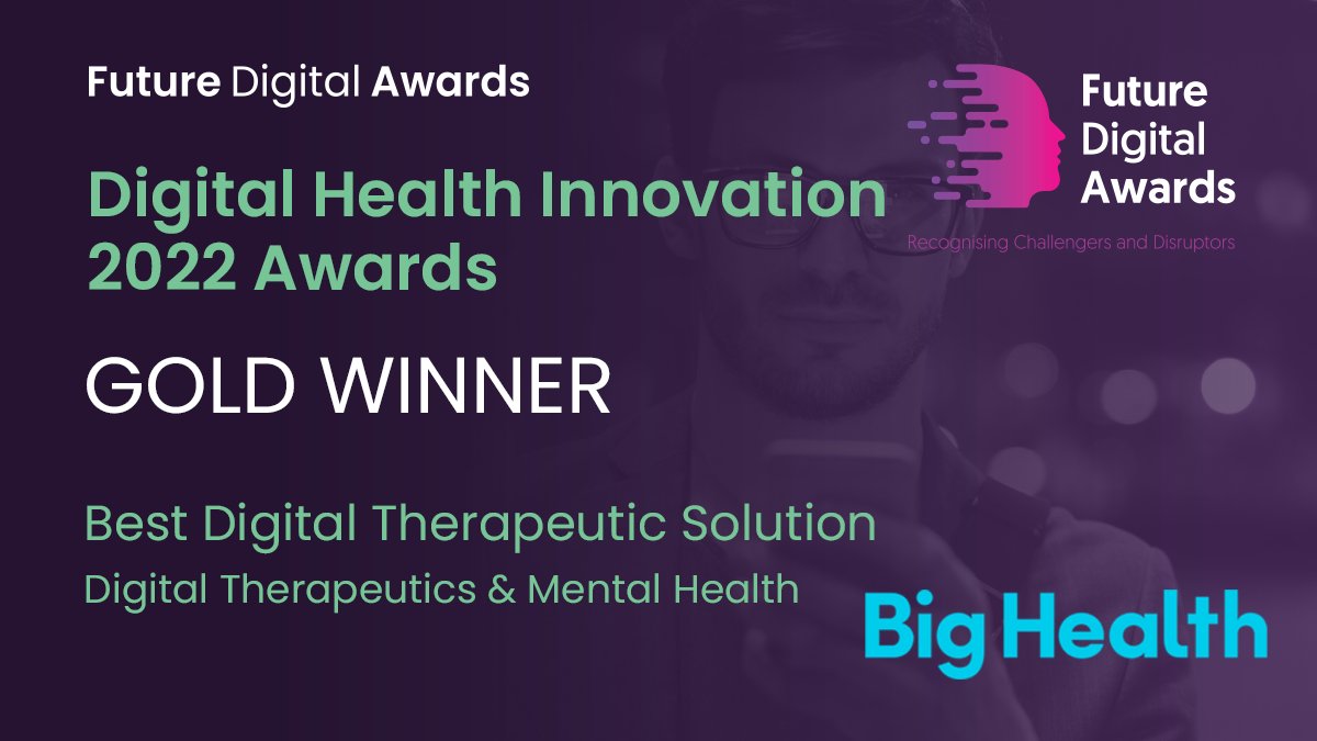 Our Gold Winner for Best #DigitalTherapeutic Solution is ... <a href="/wearebighealth/">Big Health</a>!

⚕️ Check out <a href="/wearebighealth/">Big Health</a>! 👉 bighealth.com

🏆 See our other winners! 👉 juniperresearch.com/future-digital…

#FDA2022