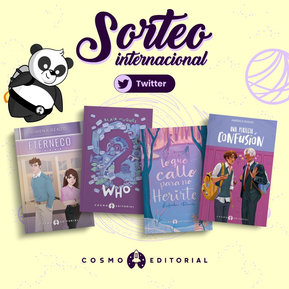 CosmoEditorial's tweet image. 🟣SORTEO INTERNACIONAL🟣
¡Atención #CosmoLovers! 🐼⭐🌸 Estamos muy emocionados porque estamos muy cerca de llegar a los 100K de seguidores en Instagram y los 70K en Twitter, por tal motivo queremos celebrarlo junto a todos ustedes. ¿Están listos para el sorteo? ✨¡Ahí va!✨