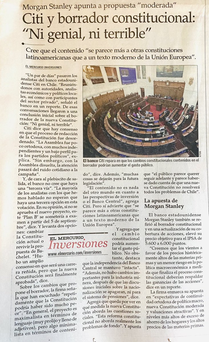 mientras la derecha y la elite se escandaliza con la CC…Morgan Stanley la califica de moderada <a href="/baradit/">Jorge Baradit Morales</a> <a href="/VillenaNarbona/">Ingrid Villena Narbona</a> <a href="/fernando_atria/">Fernando Atria</a> <a href="/DelCampoValdes/">Preciso y Conciso (Podcast)</a> <a href="/felipevergaram/">Felipe Vergara</a> <a href="/pao_caroca/">Paola Caroca Marambio</a> <a href="/ElsaLabrana/">Elsa Labraña Convencional D17</a> <a href="/Mister_Wolf_0/">Mr. Wolf</a>