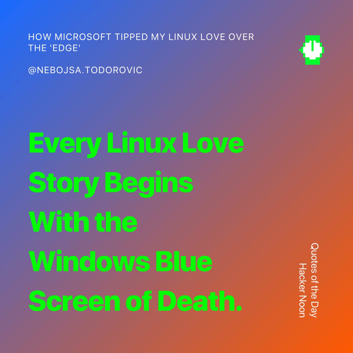 How Microsoft Tipped My Linux Love Over the 'Edge'
hackernoon.com/how-microsoft-…