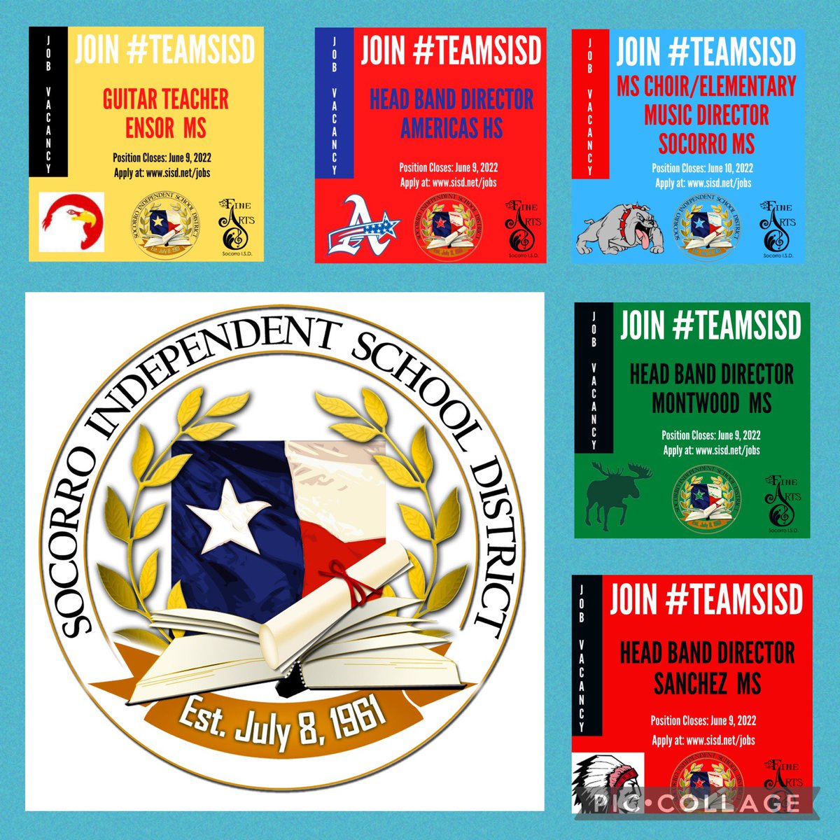 SISD_FineArts's tweet image. Positions closing soon! Join #TeamSISD Apply at SISD.net/jobs #SISDFineArts