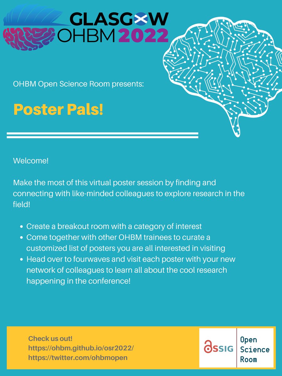 OhbmOpen's tweet image. In less than 1h at #OHBM2022:
💫 last table talk on Lab Culture with @mariam_s_aly
✨ last virtual #posterpals session (right after!)
See you all very soon! 
@OHBM @OhbmEnvironment @OHBM_BrainArt @OHBM_Trainees #OpenScience #OSR #phdchat #phdlife #phdvoice