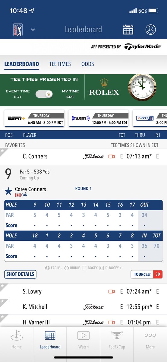 JerzWayBetting's tweet image. The @PGATOUR app has the guys who are starting on the back side go off on number 9 instead of 10.

Honest mistake I assume, unless they’re trying to adapt the #ShotgunStart from their biggest competitor