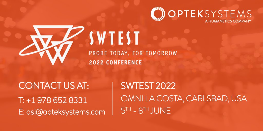 OptekSystems's tweet image. Today is the last day of #SWTest2022 and we’d like to thank everyone who has come to see us so far, it’s been a pleasure speaking to you. However, if you’d still like to arrange to see us, it’s not too late! See the details below to get in touch.