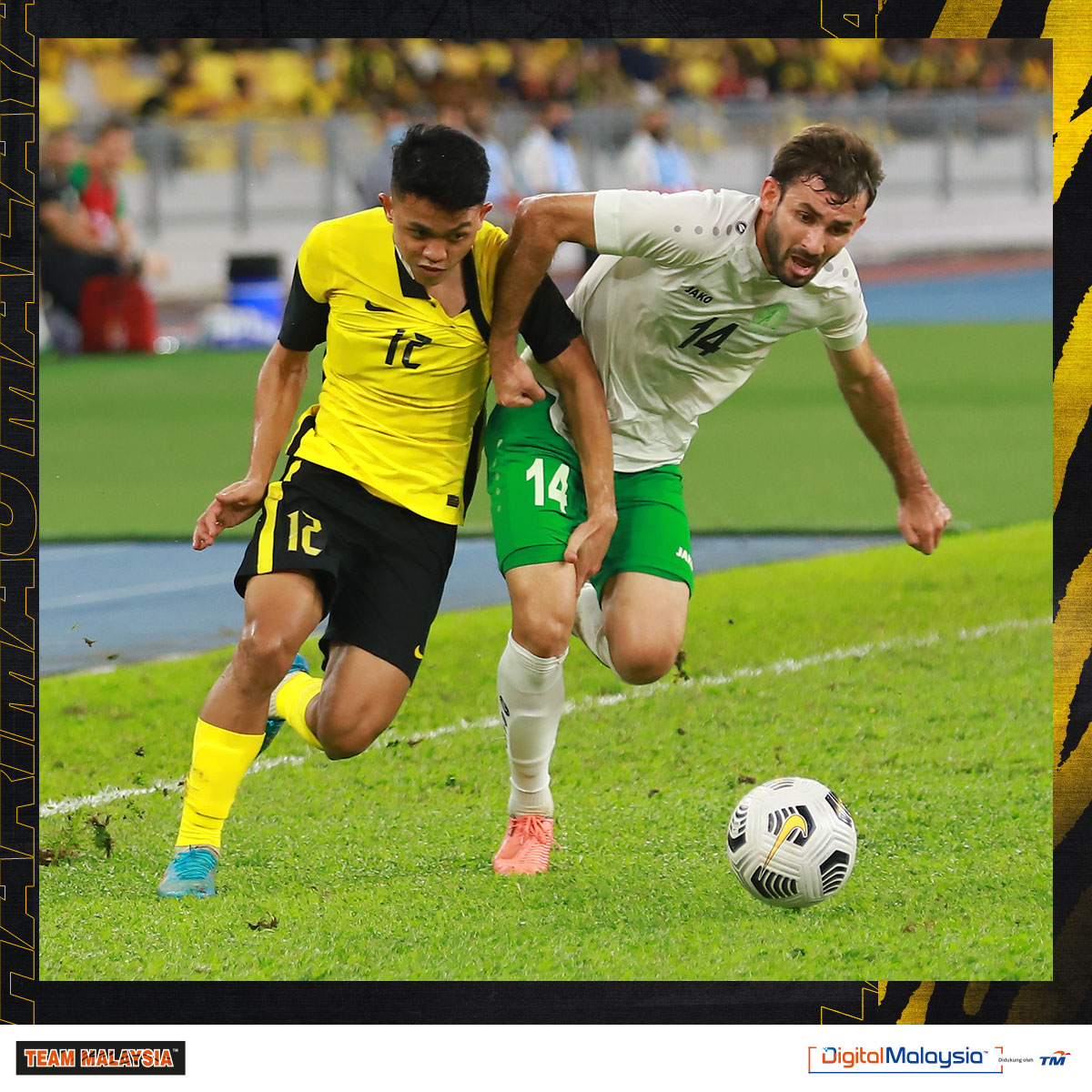 UnifiSports's tweet photo. #AsianQualifiers | #TKMvMAS
Kemenangan pertama ๐ ๐ฆ๐๐๐๐ฆ๐๐ โ
Amacam geng, puas hati dengan permainan #HarimauMalaya tadi? ๐
#KamiTeamMalaysia https://t.co/lzfuJCirsV